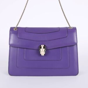 Bulgari - Serpenti Forever Calskin Chain Flap Shoulder Bag Purple