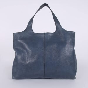 Brunello Cucinelli - Glazed Leather Tote Bag Blue