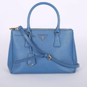Prada - Galleria Medium Saffiano Lux Leather Tote Bluette