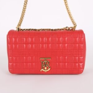 Burberry - Lola Small Quilted Lambskin Chain Shoulder Bag Red