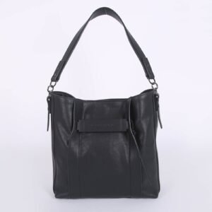 Longchamp - Leather 3D M Hobo Bag Black