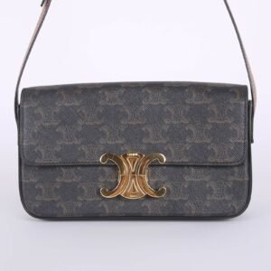 Celine - Claude Triomphe Canvas Shoulder Bag Tan