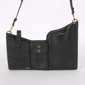 Fendi - 3 Pockets Leather Mini Crossbody Bag Black