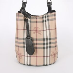 Burberry - Lorne Small Haymarket Check Bucket Black