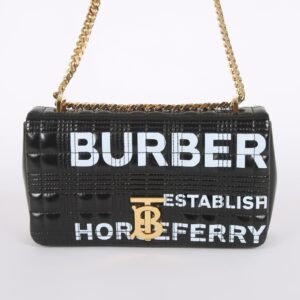 Burberry - Lola Small Horseferry Print Quilted Coated Canvas Shoulder Bag Black