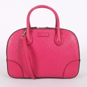 Gucci - Bright Small Diamante Leather Top Handle Bag Fuchsia